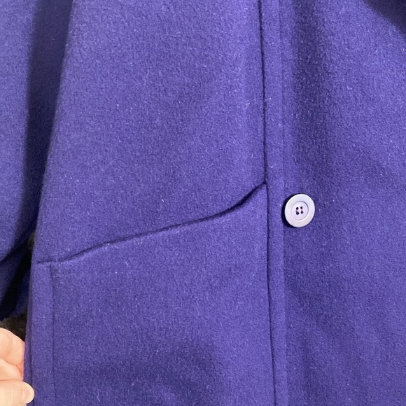 Vintage Searle Blatt Studio Purple Wool Overcoat w/ Faux Fur Collar and Cuffs - Picture 6 of 10